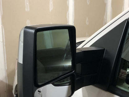 RedRock Memory Power Adjust Heated Manual Foldaway Towing Mirrors with Puddle Lights and Turn Signals; Chrome; Driver Side (09-14 F-150)