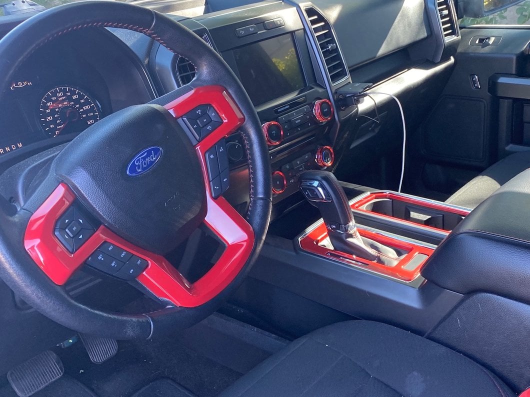RedRock Steering Wheel Trim; Red (15-20 F-150)