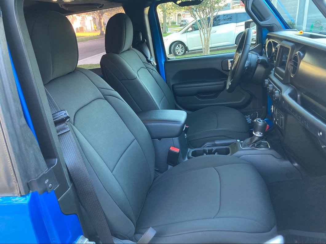 RedRock Custom Fit Front and Rear Seat Covers; Black (18-25 Jeep Wrangler JL 2-Door)