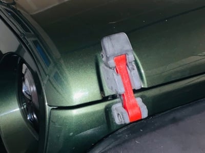 RedRock Replacement Hood Latch Straps; Red (07-18 Jeep Wrangler JK)