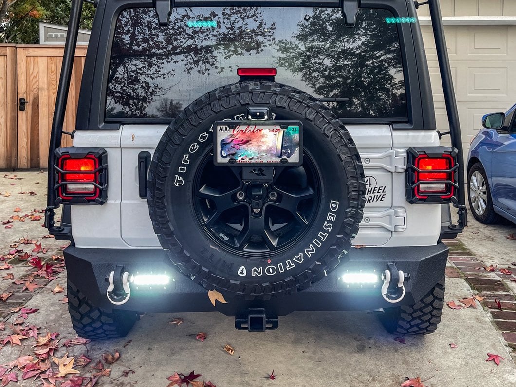 RedRock Solid Steel Rear Bumper with LED Lighting (18-25 Jeep Wrangler JL)