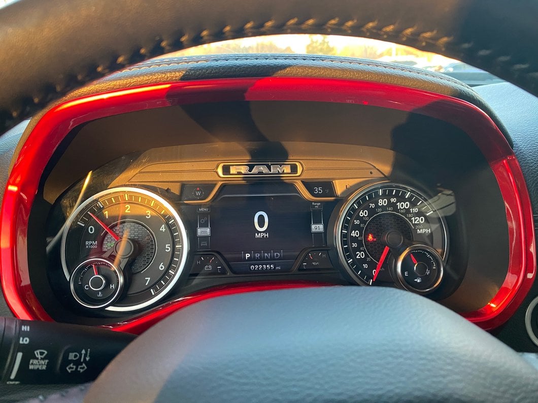RedRock Gauge Cluster Trim; Red (19-25 RAM 1500)