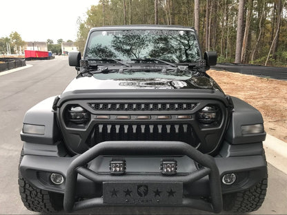 RedRock Gladiator Grille with Amber LED Lighting (18-25 Jeep Wrangler JL w/o TrailCam)