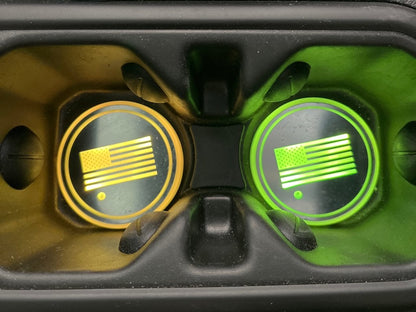 RedRock Alterum Series Color Changing LED Cup Holder Lighting with American Flag Logo (07-25 Jeep Wrangler JK & JL)