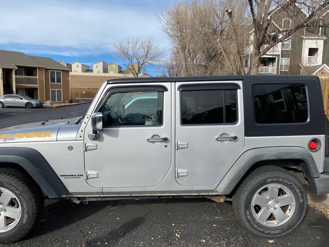 RedRock Window Deflectors; Front and Rear; Smoked (07-18 Jeep Wrangler JK 4-Door)