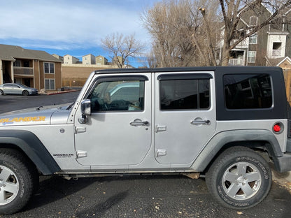 RedRock Window Deflectors; Front and Rear; Smoked (07-18 Jeep Wrangler JK 4-Door)