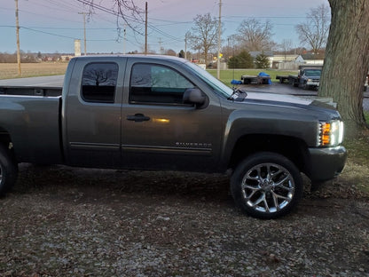 RedRock Window Deflectors; Front and Rear; Smoked (07-13 Silverado 1500 Extended Cab)