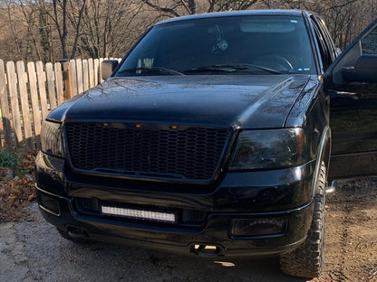 RedRock Baja Upper Replacement Grille with LED Lighting; Gloss Black (04-08 F-150)