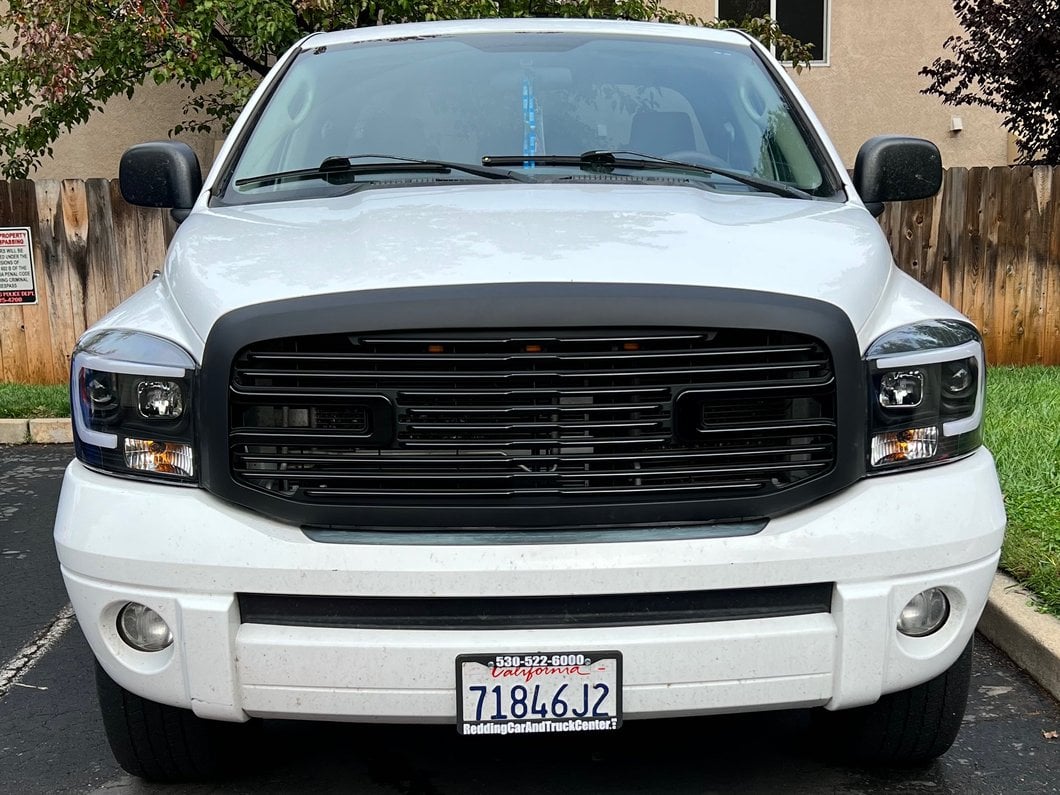 RedRock Boss Upper Replacement Grille with LED DRL; Matte Black (06-08 RAM 1500)