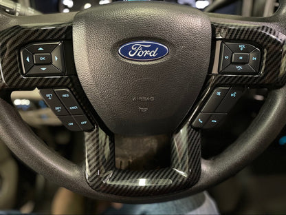 RedRock Steering Wheel Trim; Carbon Fiber (17-22 F-250 Super Duty)