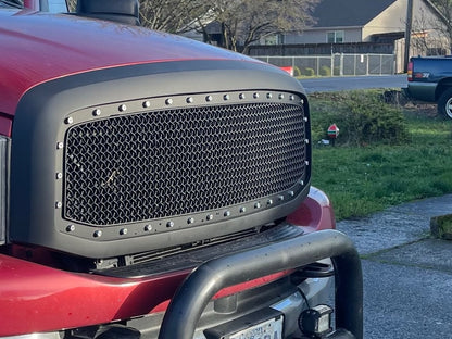 RedRock Mesh Upper Replacement Grille with Rivets; Matte Black (06-08 RAM 1500)