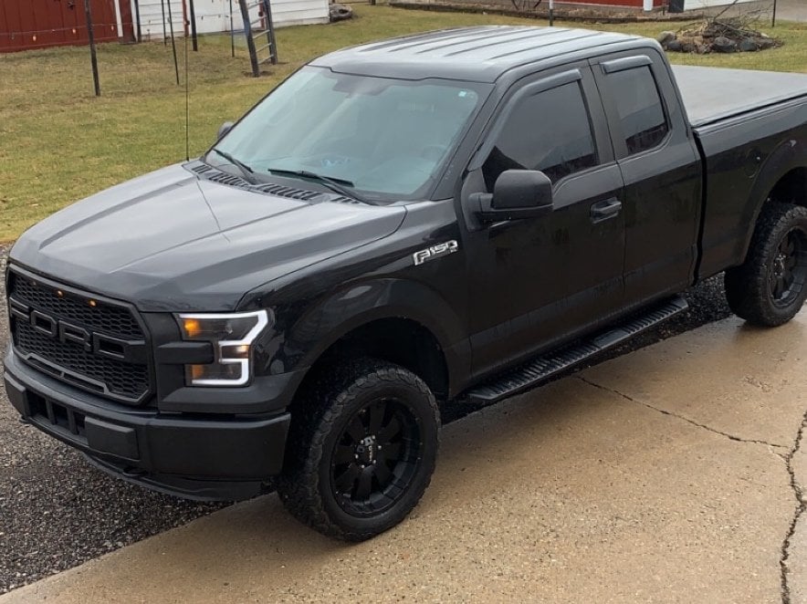 RedRock Window Deflectors; Front and Rear; Smoked (15-25 F-150 SuperCab)