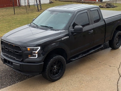 RedRock Window Deflectors; Front and Rear; Smoked (15-25 F-150 SuperCab)