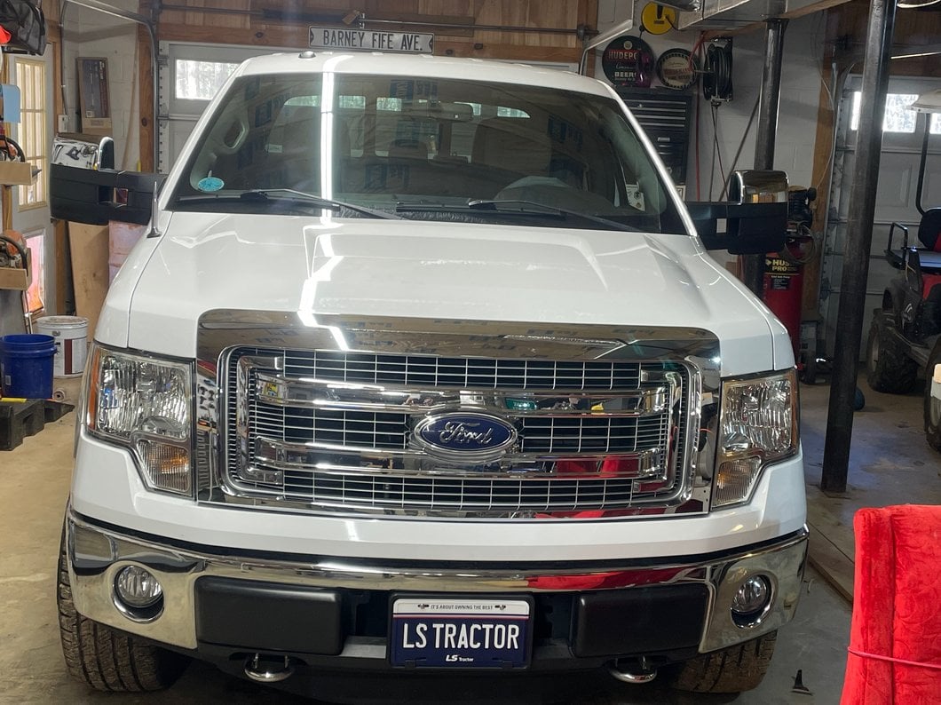 RedRock Memory Power Adjust Heated Manual Foldaway Towing Mirrors with Puddle Lights and Turn Signals; Chrome; Driver Side (09-14 F-150)