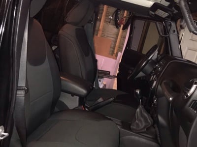 RedRock Custom Fit Front and Rear Seat Covers; Black (13-18 Jeep Wrangler JK 4-Door)