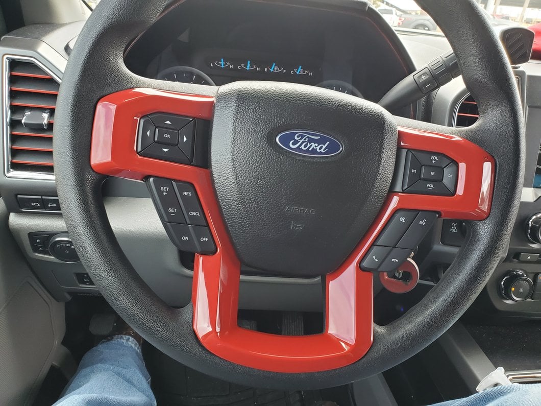 RedRock Steering Wheel Trim; Red (17-22 F-250 Super Duty)