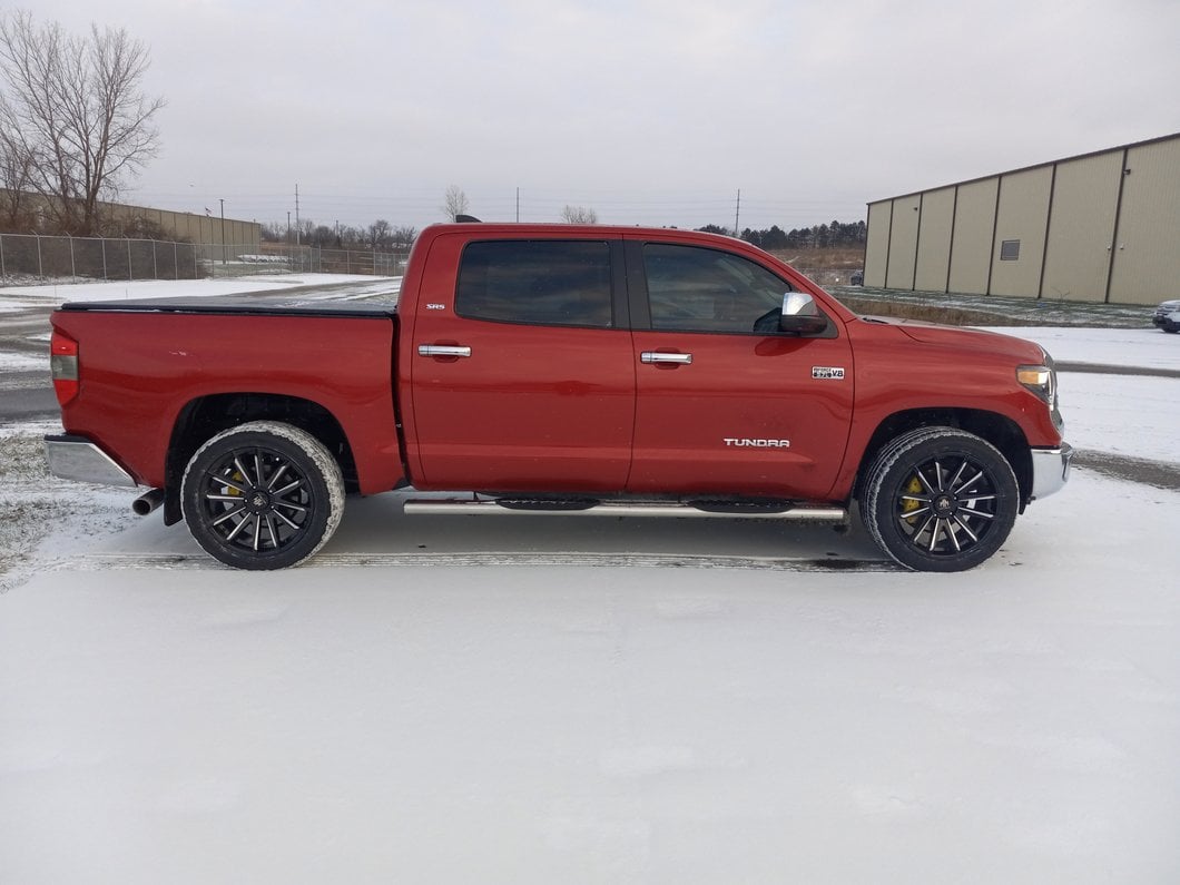 RedRock 5-Inch Oval Straight End Side Step Bars; Stainless Steel (07-21 Tundra CrewMax)