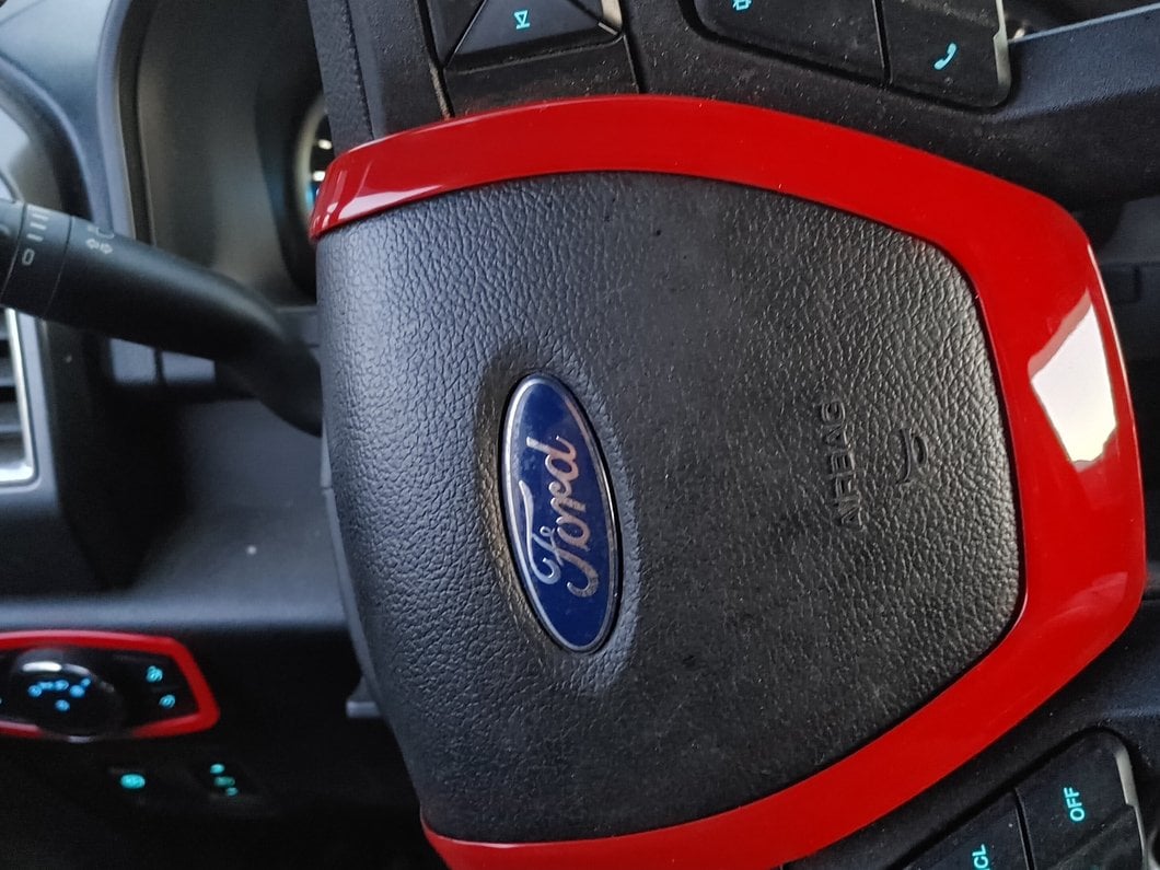 RedRock Steering Wheel Horn Trim; Red (15-20 F-150)