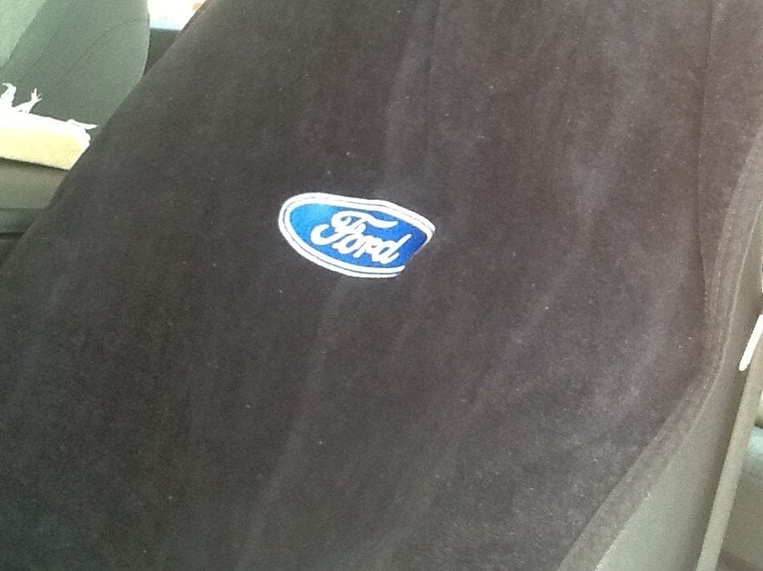 RedRock Alterum Series Seat Armour Protective Cover with Ford Oval Logo; Black (97-25 F-150)