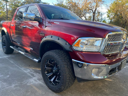 RedRock Pocket Style Fender Flares; Smooth Black (09-18 RAM 1500, Excluding Rebel)