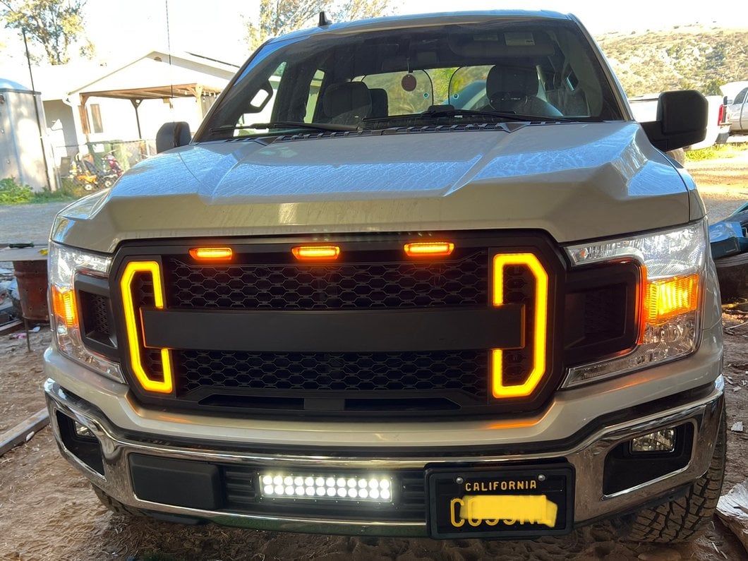 RedRock Baja Upper Replacement Grille with LED Lighting and DRL (18-20 F-150, Excluding Raptor)