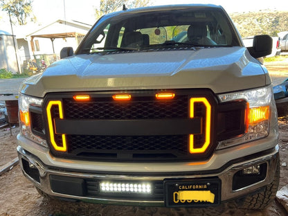 RedRock Baja Upper Replacement Grille with LED Lighting and DRL (18-20 F-150, Excluding Raptor)