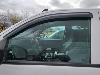RedRock Window Deflectors; Front and Rear; Smoked (14-18 Sierra 1500 Double Cab)