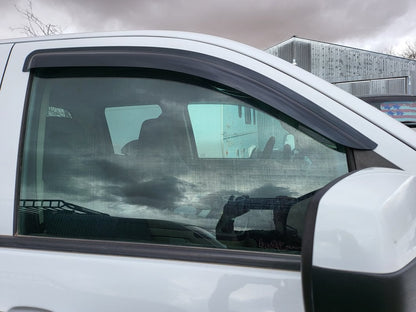RedRock Window Deflectors; Front and Rear; Smoked (14-18 Sierra 1500 Double Cab)