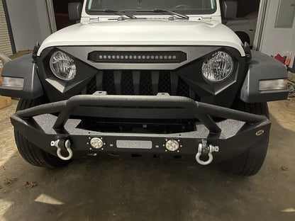 RedRock Diamond Eye Grille with LED Light Bar (18-25 Jeep Wrangler JL w/o TrailCam)