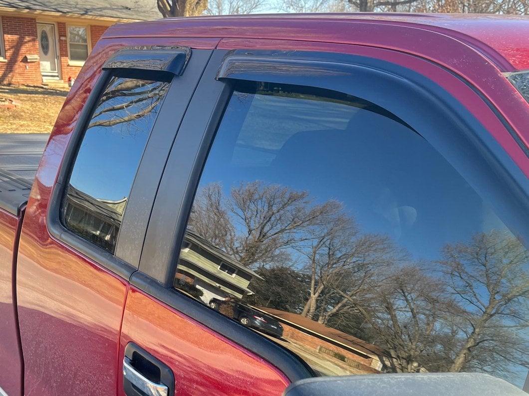 RedRock Window Deflectors; Front and Rear; Smoked (04-14 F-150 SuperCab)