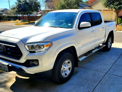 RedRock 4-Inch Oval Straight End Side Step Bars; Stainless Steel (05-23 Tacoma Double Cab)