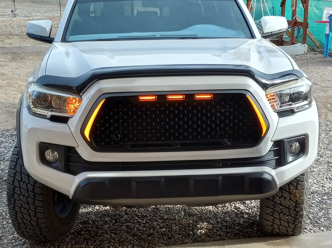 RedRock Baja Upper Replacement Grille with LED Lighting and DRL (16-18 Tacoma w/o Active Cruise)