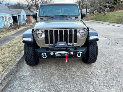 RedRock Stubby Winch Front Bumper with LED Fog Lights (20-25 Jeep Gladiator JT)