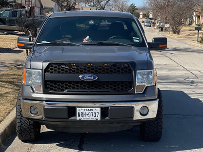 RedRock Upper Replacement Grille with LED Lighting and Emblem Surround; Matte Black (09-14 F-150, Excluding Raptor & Forward Facing Camera)