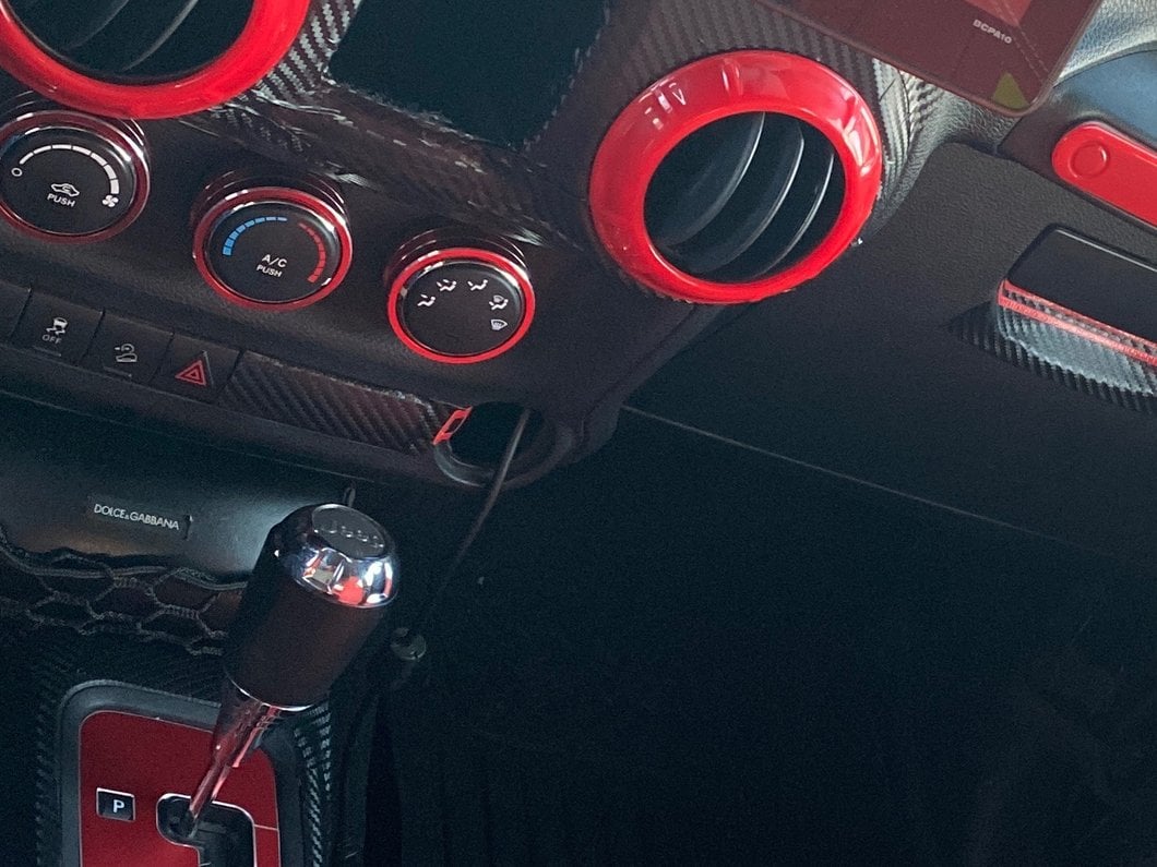 RedRock Alterum Series Billet Aluminum HVAC Control Bezels; Red (11-18 Jeep Wrangler JK)