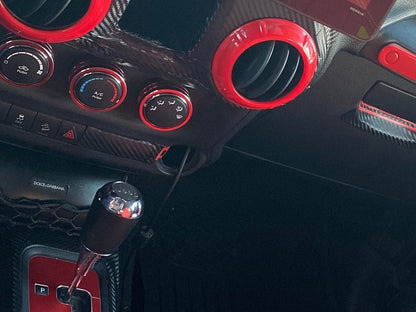 RedRock Alterum Series Billet Aluminum HVAC Control Bezels; Red (11-18 Jeep Wrangler JK)