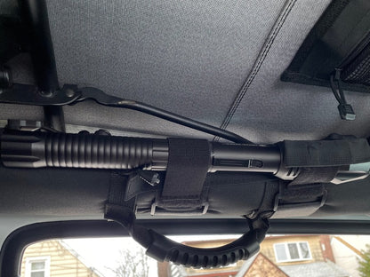 RedRock Roll Bar Mounted Flashlight Holder with LED Flashlight (97-25 Jeep Wrangler TJ, JK & JL)