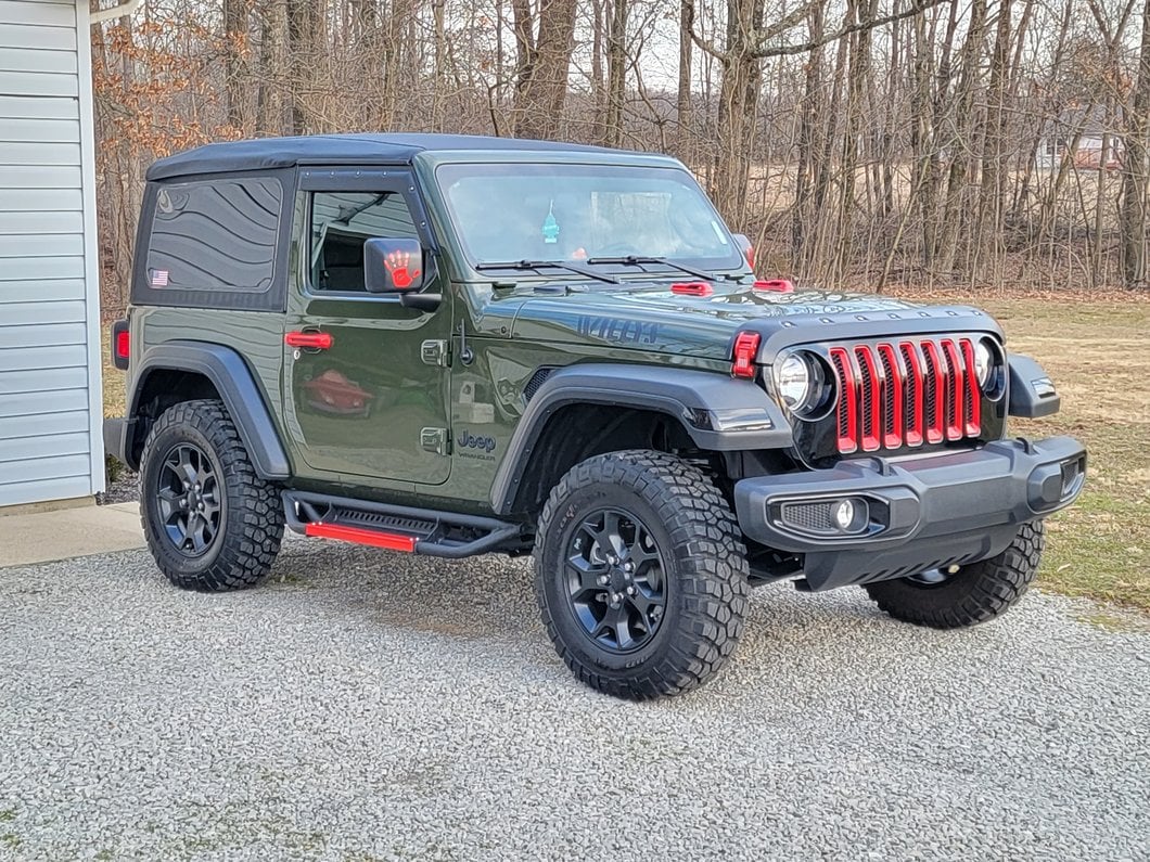 RedRock Grille Inserts; Red (18-23 Jeep Wrangler JL w/o TrailCam, Excluding Rubicon & Sahara)