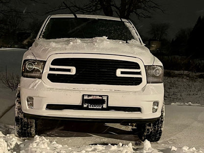 RedRock Boss Upper Replacement Grille with LED DRL; Matte Black (13-18 RAM 1500, Excluding Rebel)