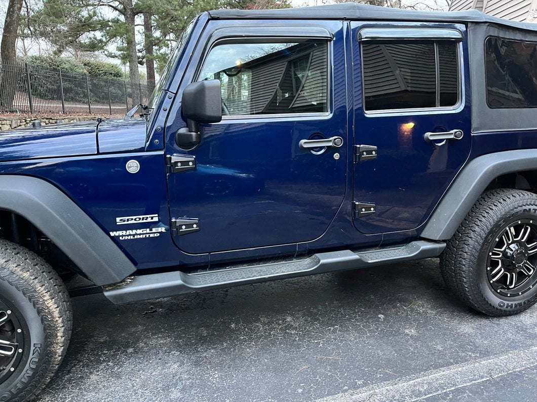 RedRock Door Hinges; Black (07-18 Jeep Wrangler JK 4-Door)