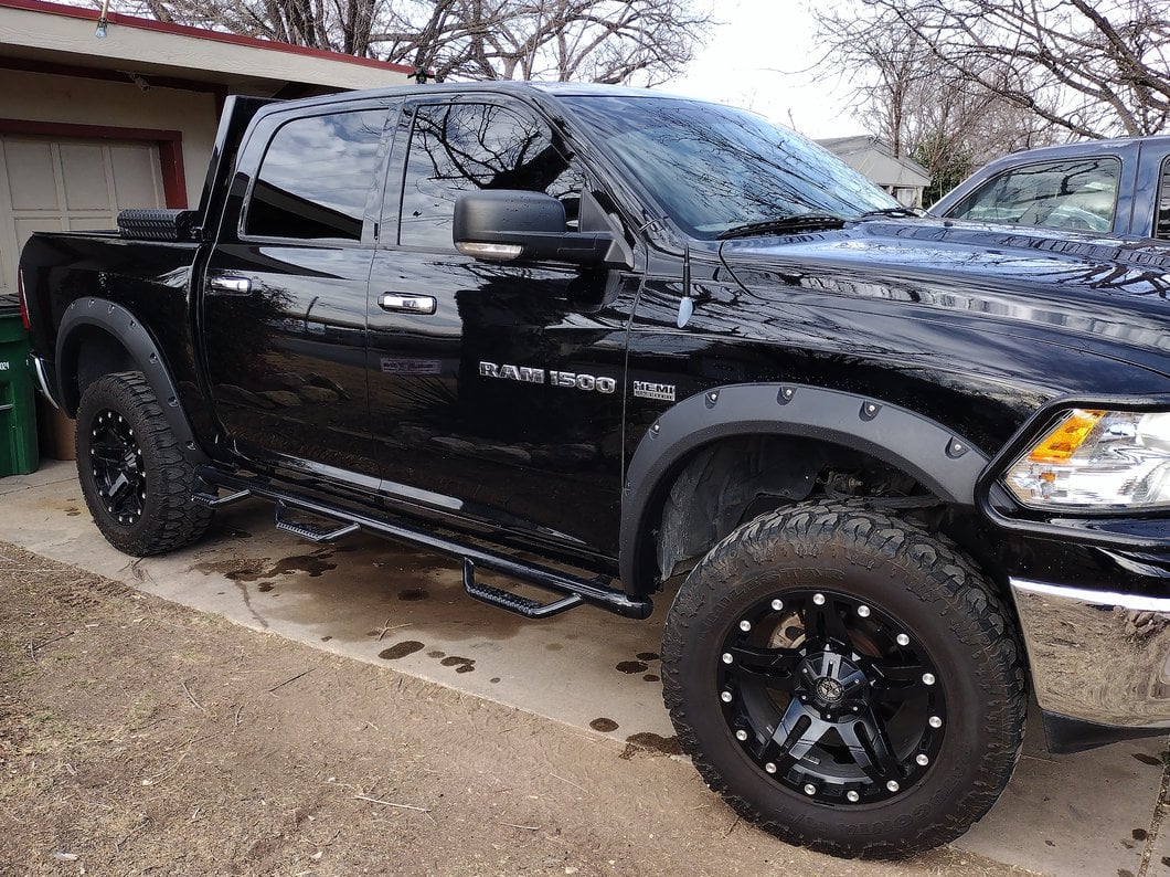 RedRock Pocket Style Fender Flares; Textured Black (09-18 RAM 1500, Excluding Rebel)