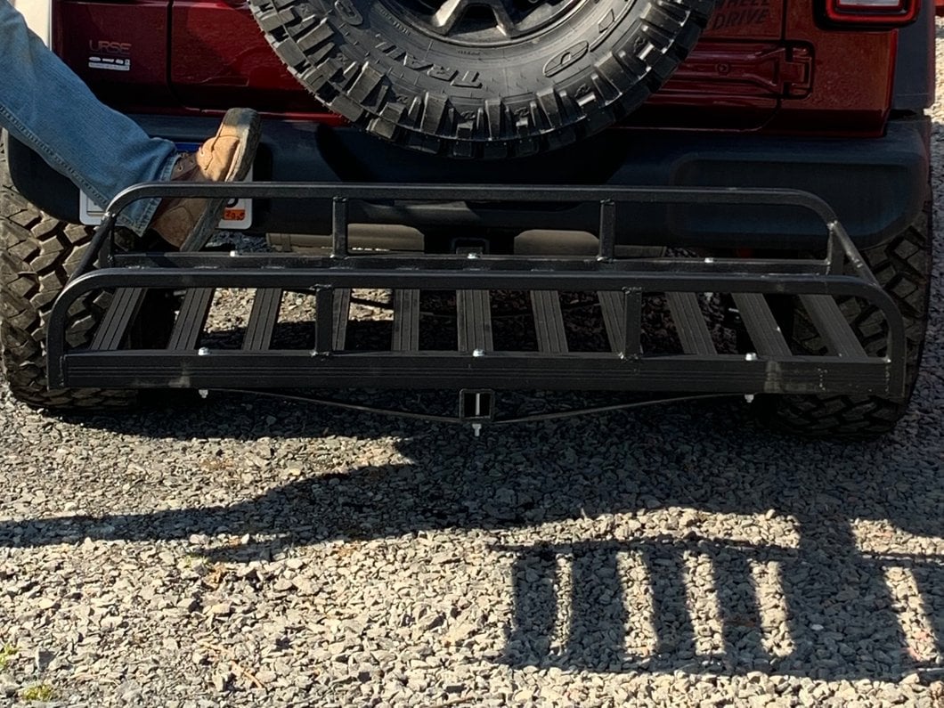 RedRock Hitch Mounted Cargo Rack; 7-Inch XL (07-25 Jeep Wrangler JK & JL)