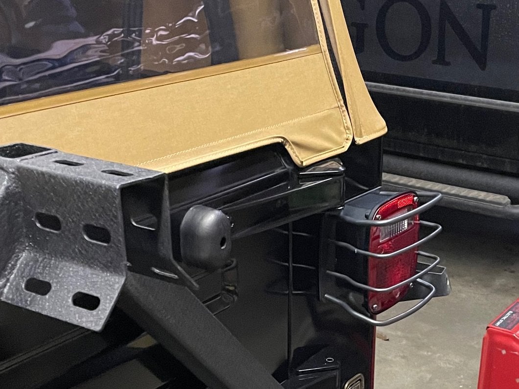 RedRock Euro Tail Light Guards; Black (87-06 Jeep Wrangler YJ & TJ)