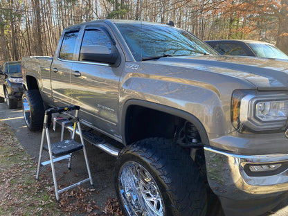 RedRock Window Deflectors; Front and Rear; Smoked (14-18 Sierra 1500 Double Cab)