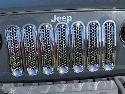RedRock Grille Inserts; Chrome (07-18 Jeep Wrangler JK)