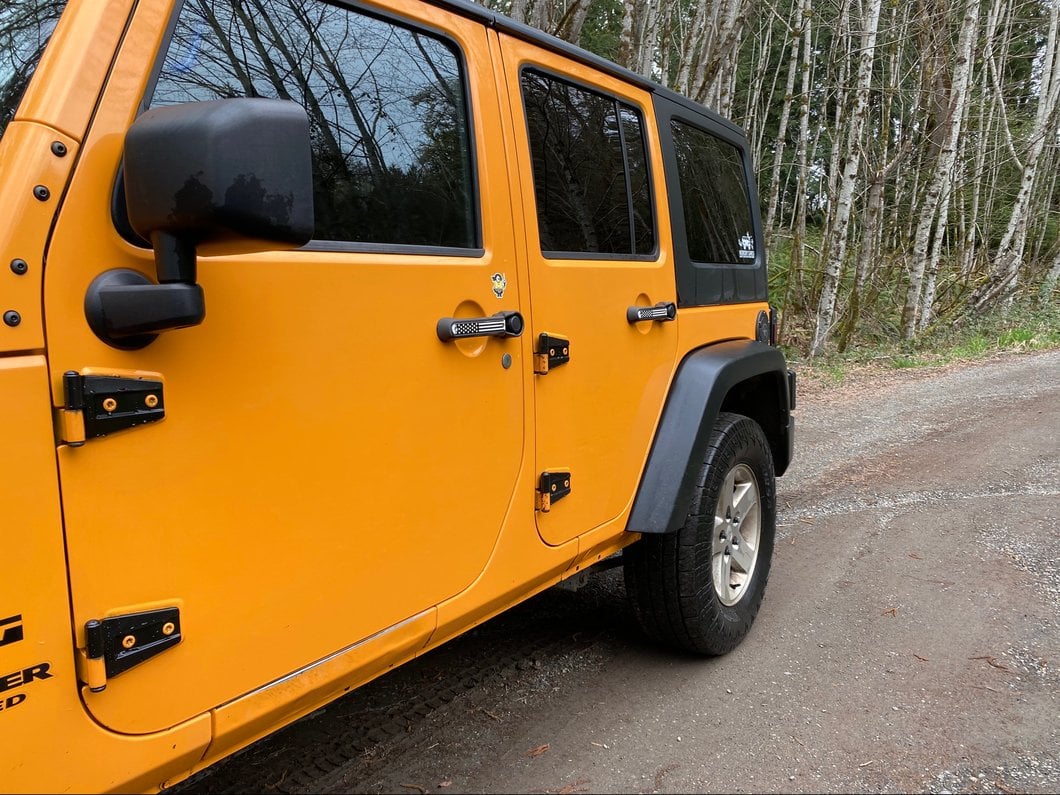 RedRock Door Hinges; Black (07-18 Jeep Wrangler JK 4-Door)