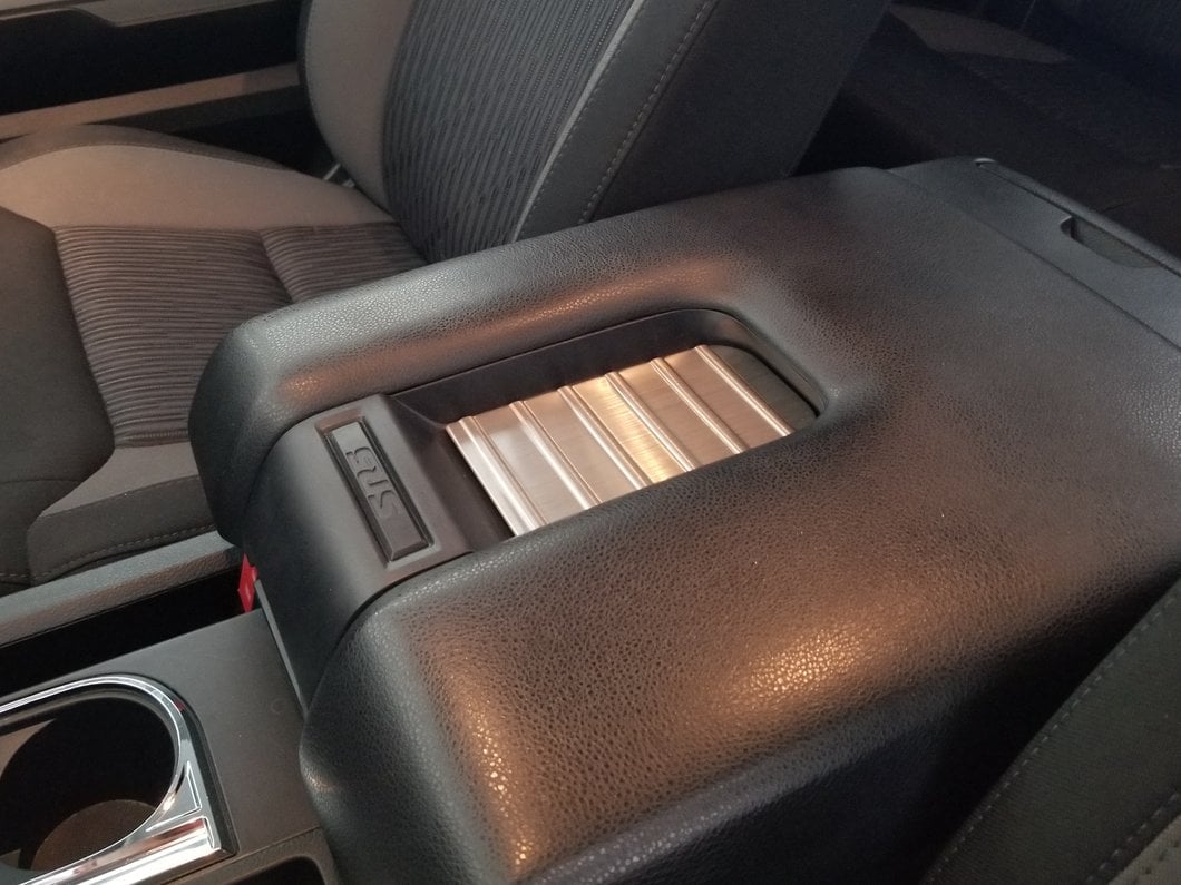 RedRock Center Console Arm Rest Trim; Stainless (14-19 Tundra)