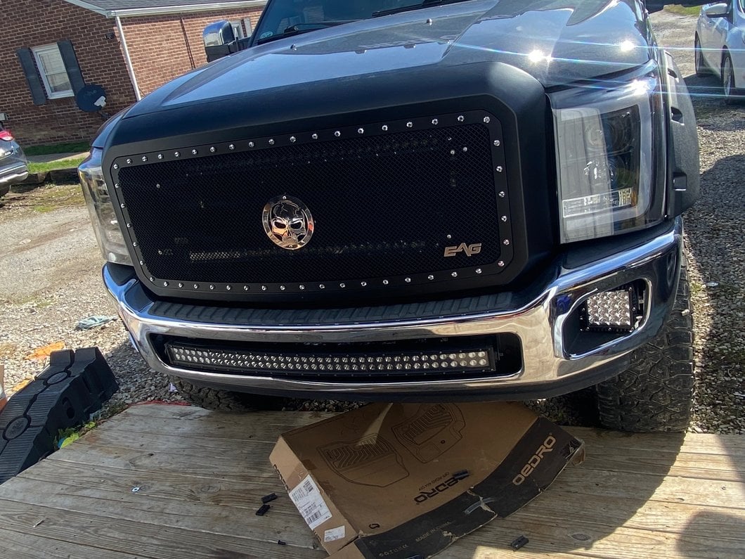 RedRock Evolution Stainless Steel Wire Mesh Upper Replacement Grille; Black (11-16 F-250 Super Duty)