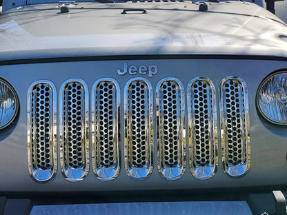 RedRock Grille Inserts; Chrome (07-18 Jeep Wrangler JK)