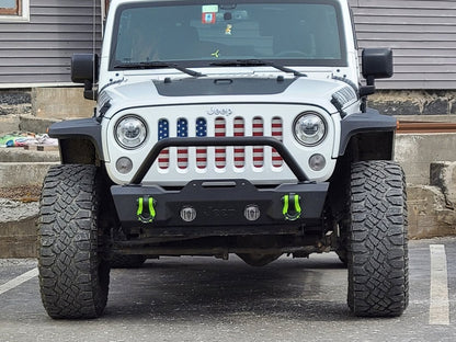 Jeep Licensed by RedRock Stubby Front Winch Bumper with Jeep Logo (07-18 Jeep Wrangler JK)